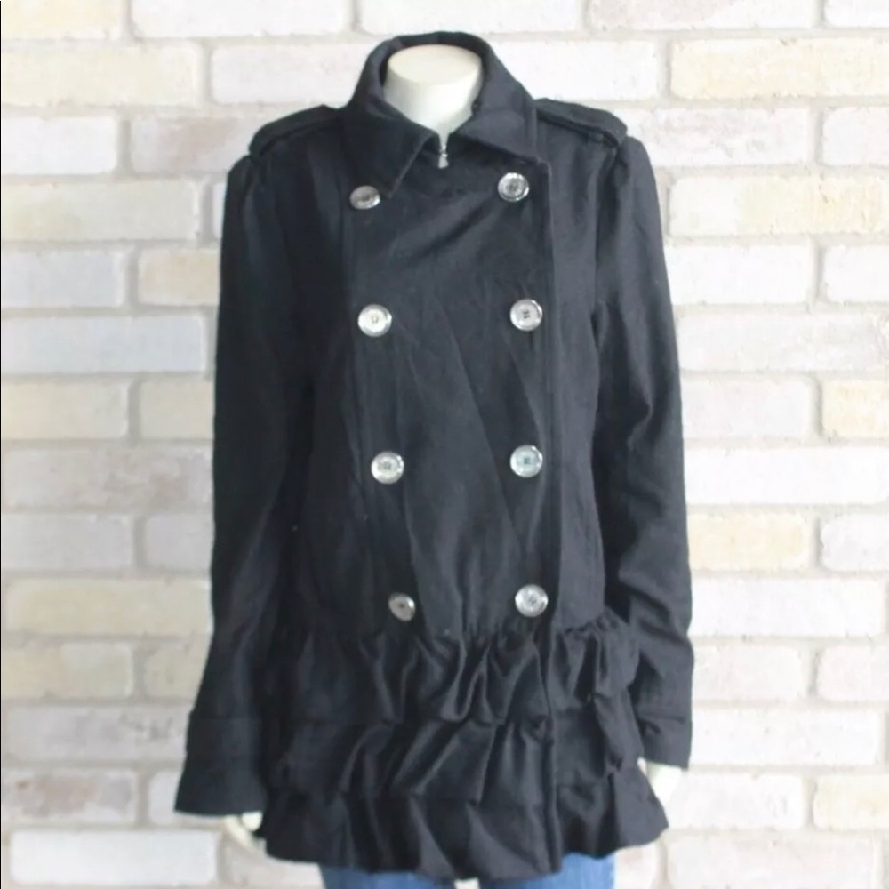 Express women’s black wool blend peacoat size L